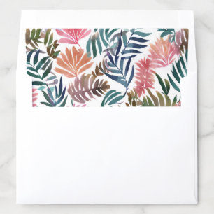 Botanical Leaves Watercolor Floral Colorful Cute Envelope Liner