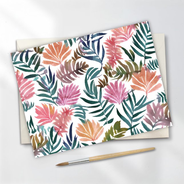 Botanical Leaves Watercolor | Floral Colorful Cute Postcard (Creator Uploaded)