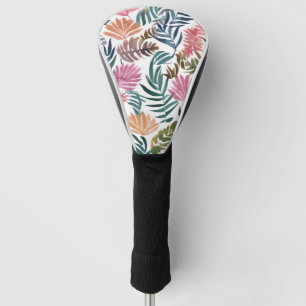 Botanical Leaves Watercolor   Floral Colorful Golf Head Cover