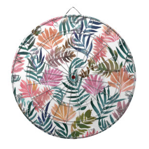 Botanical Leaves Watercolor Floral Colorful Leaf Dart Board