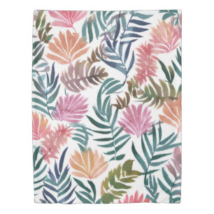 Botanical Leaves Watercolor Floral Colorful Leaf Duvet Cover