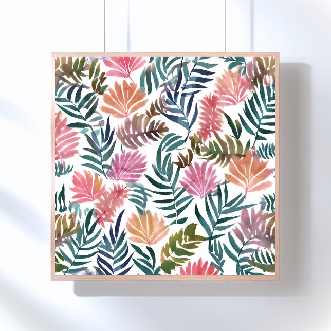 Botanical Leaves Watercolor | Floral Colorful Poster (Creator Uploaded)