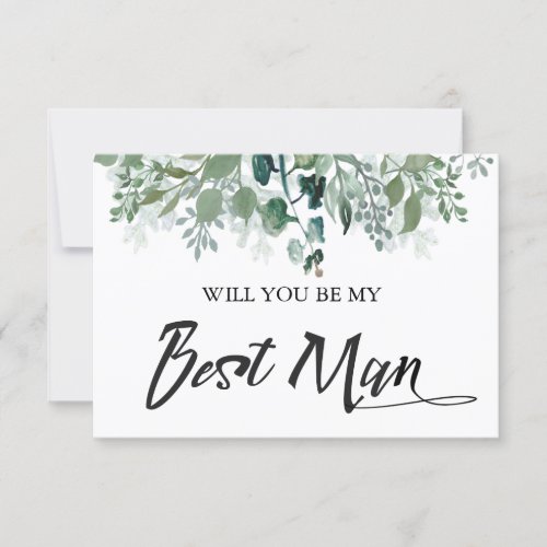 Botanical Leaves Will You Be My Best Man Invitation
