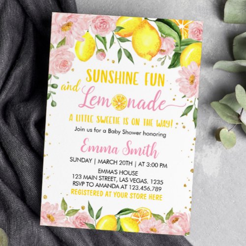 Botanical Lemon Baby Shower Invitation