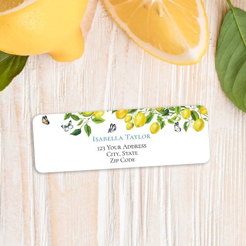 Botanical Lemon Baby Shower Label