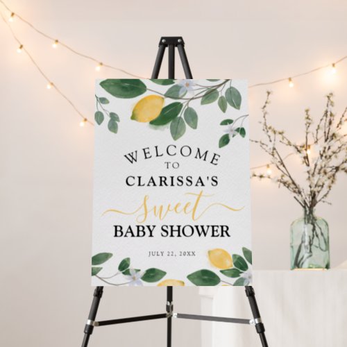 Botanical Lemon Baby Shower Welcome Sign