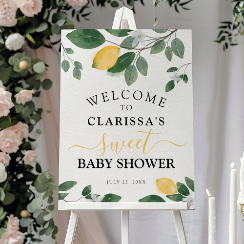 Botanical Lemon Baby Shower Welcome Sign