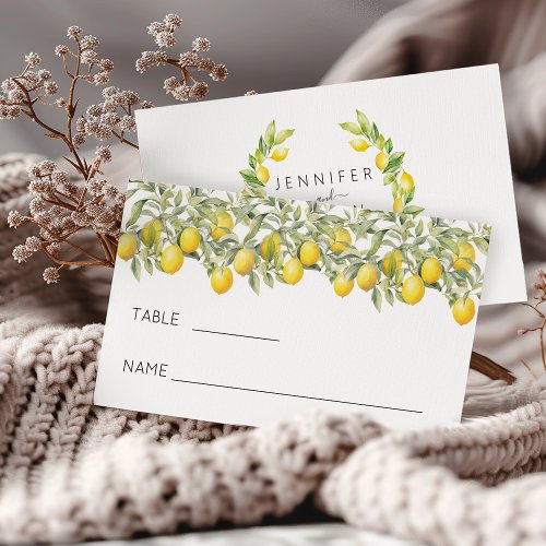Botanical Lemon Citrus Garden Wedding Place Cards