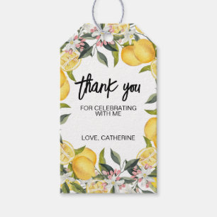 Botanical Lemon Garden Summer Birthday Gift Tag