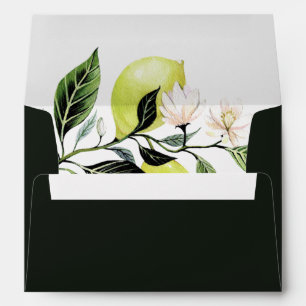 Botanical Lemon Green Return Address Envelope