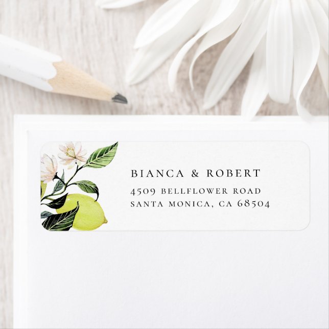 Botanical Lemon Return Address Labels (Insitu)
