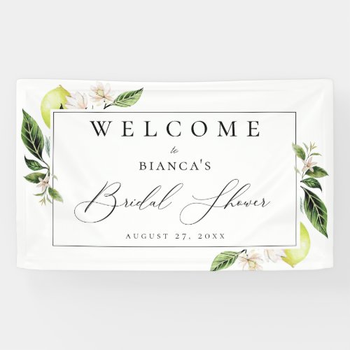 Botanical Lemons Bridal Shower Welcome Banner