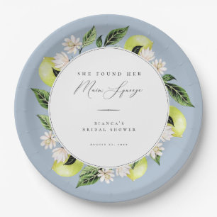 Botanical Lemons Main Squeeze Bridal Shower Paper  Plates