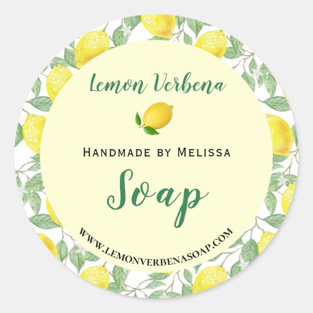 Botanical Lemons Personal Care Label | Sticker (Front)