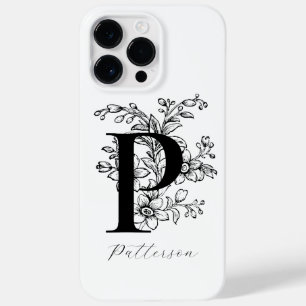 Botanical Letter P Monogram Name Case-Mate iPhone 14 Pro Max Case