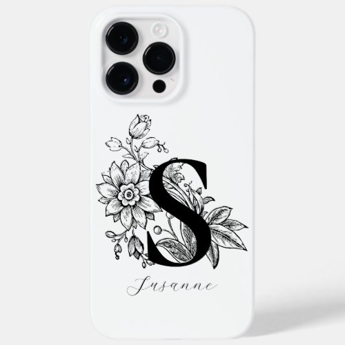 Botanical Letter S Monogram Name    Case_Mate iPhone 14 Pro Max Case