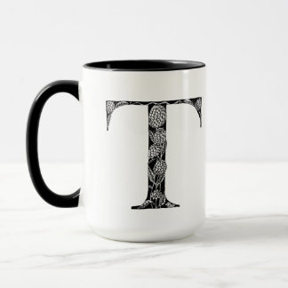 Botanical Letter T Mug, Art by Elizabeth Sampson Mug