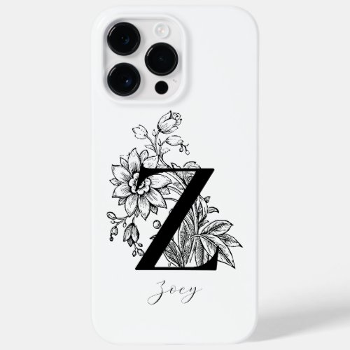 Botanical Letter Z Monogram Name     Case_Mate iPhone 14 Pro Max Case