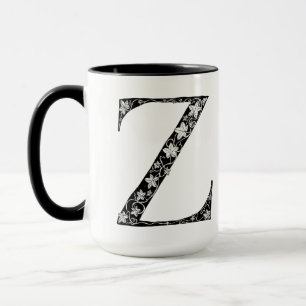 Botanical Letter Z Mug, Art by Elizabeth Sampson Mug