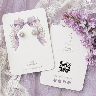Botanical Lilac Coquette Bow Jewelry Display TMF26 Business Card