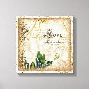 Botanical Lily Lilies Love Wedding Personalized Canvas Print