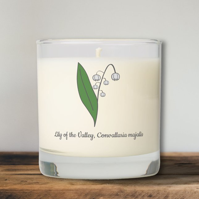 Botanical Lily of the Valley Pastel Flower  Scented Candle (Botanical Lily of the Valley Candle)