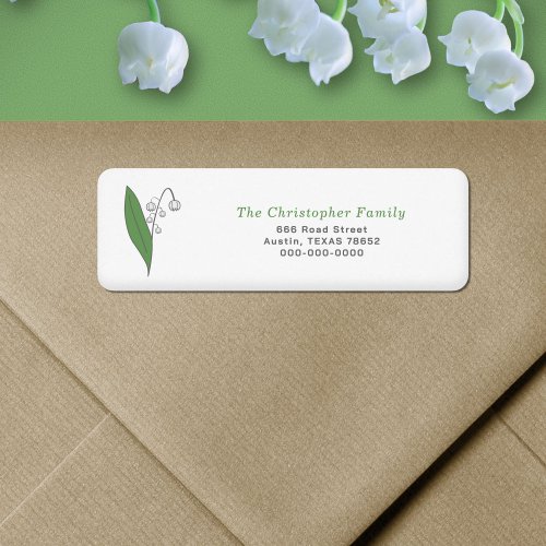 Botanical Lily of the Valley Return Address Label