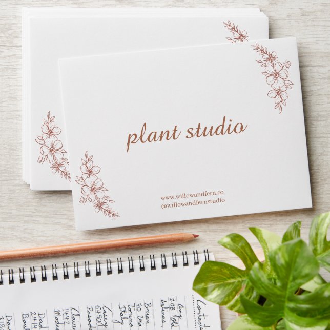 Botanical Line Art Custom Logo Envelope (Stacked)