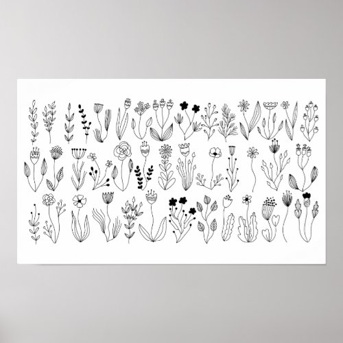 Botanical Line Art Poster