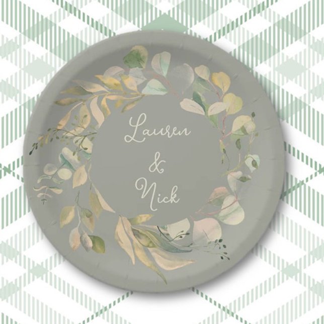 Botanical look! Wedding Personalized plates (Creator Uploaded)