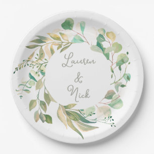 Botanical look! Wedding Personalized plates