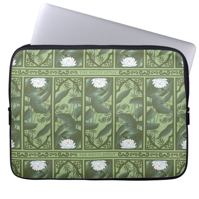 Botanical Lotus Panel Pattern - The White Lotus Laptop Sleeve (Front)