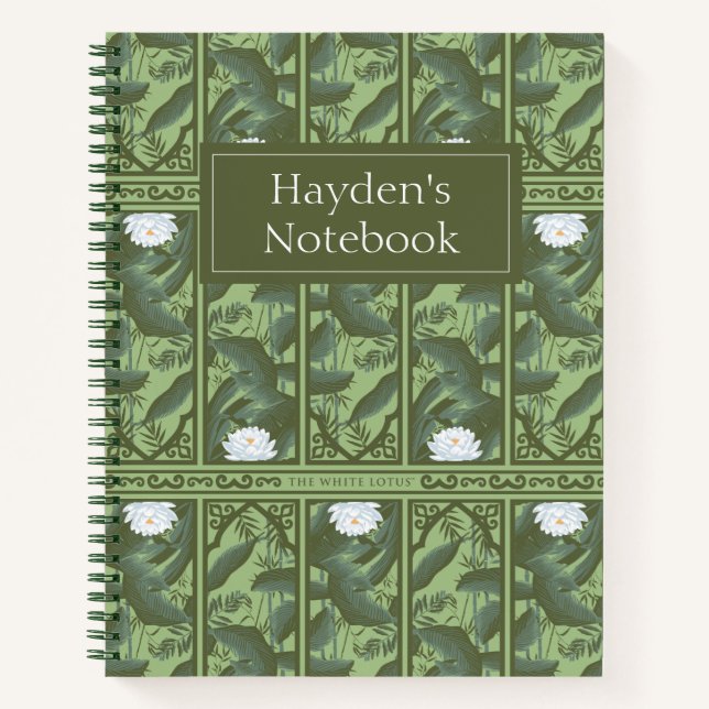 Botanical Lotus Panel Pattern - The White Lotus Notebook (Front)