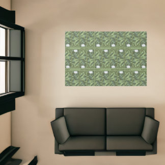 Botanical Lotus Panel Pattern - The White Lotus Rug