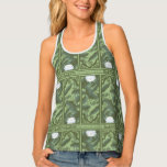 Botanical Lotus Panel Pattern - The White Lotus Tank Top
