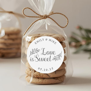 Botanical Love is Sweet Wedding Favor Classic Round Sticker