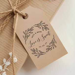 Botanical Love is Sweet Wedding Sweet Treat Favor Self-inking Stamp
