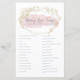 Botanical Love Song Matching Bridal Shower Game