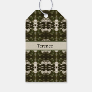 Botanical Luxe Personalized Palm Leaf Army Green Gift Tags