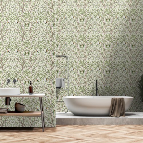 Botanical Marble Pattern Smooth Vinyl Wallpaper Wallpaper