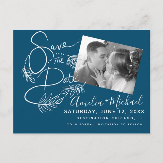 Botanical Markings Script Photo  Postcard (Front)