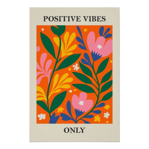 Botanical Matisse Flowers Minimalist Contemporary Poster