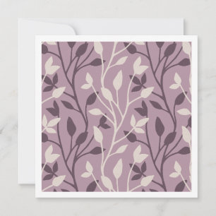 Botanical Mauve Leaf Elegant Chic Stationery Note Card