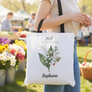 Botanical May Birth Flower Birthday Tote Bag