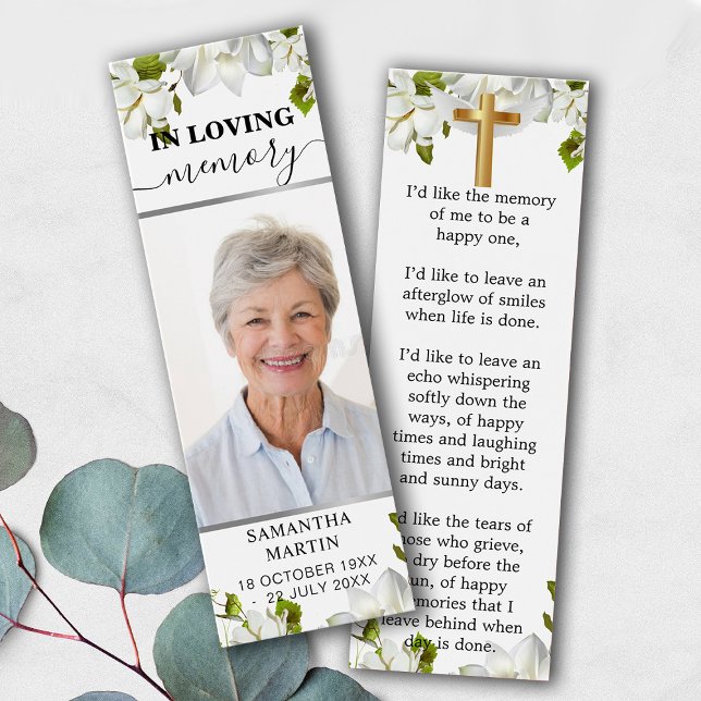 Botanical Memorial Funeral Bookmark (Creator Uploaded)
