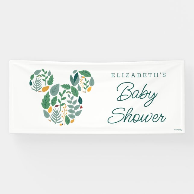 Botanical Mickey Mouse Baby Shower Banner (Horizontal)