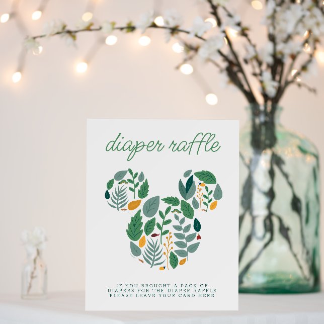 Botanical Mickey Mouse Baby Shower Diaper Raffle Foam Board (In Situ (Wedding))
