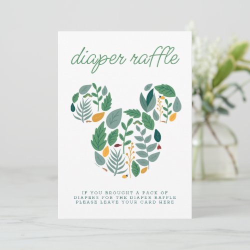 Botanical Mickey Mouse Baby Shower Diaper Raffle Invitation