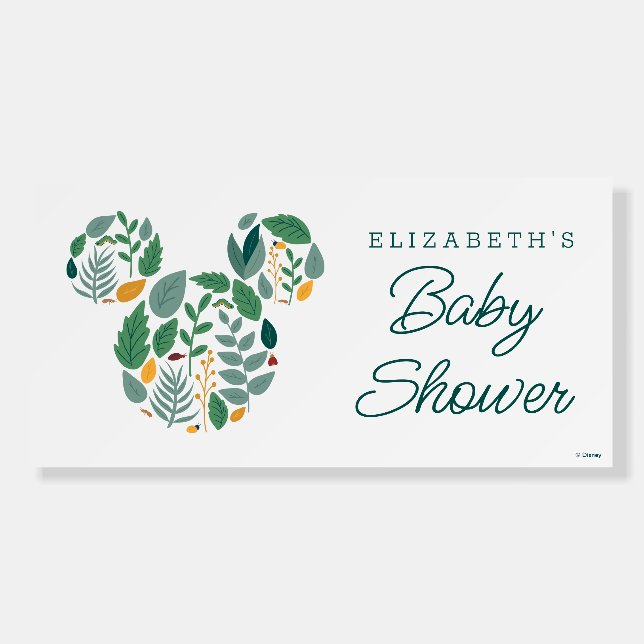 Botanical Mickey Mouse Baby Shower Foam Board (Front)