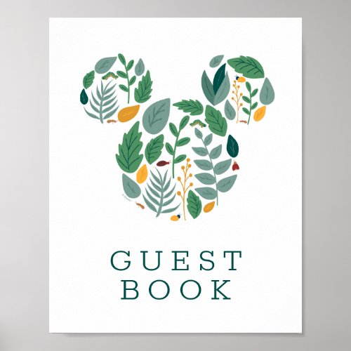 Botanical Mickey Mouse Baby Shower Guest Book